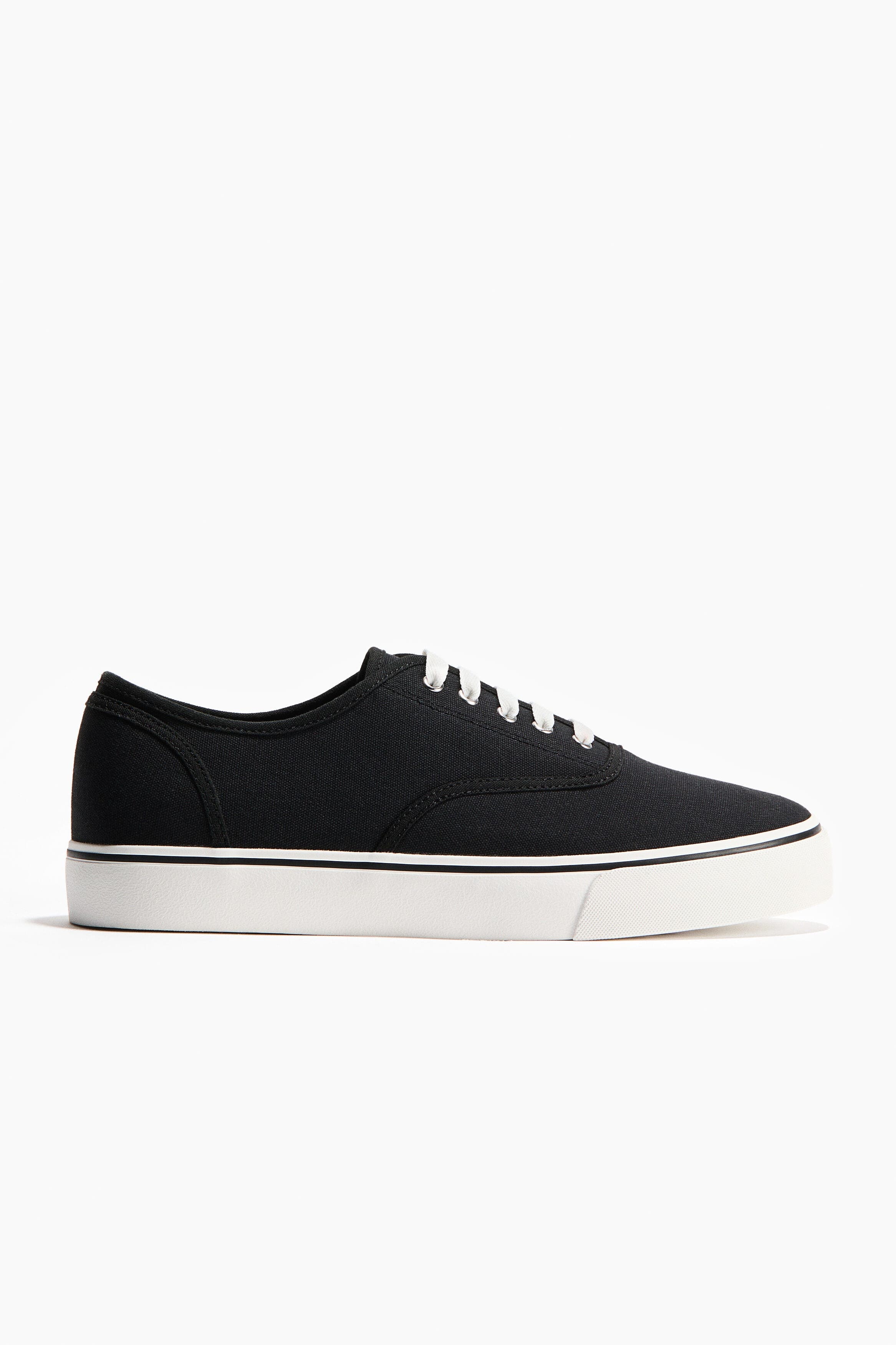 H&M Canvas Trainers, Main, color, Black