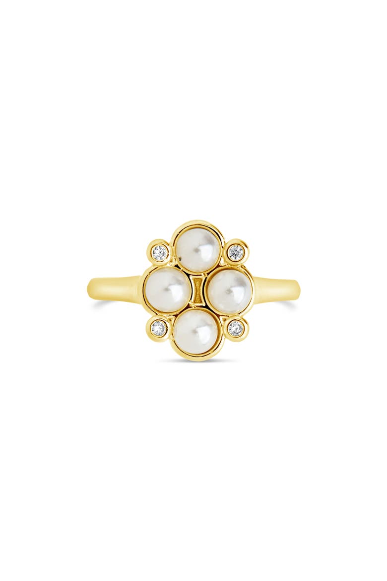 Cosetta Imitation Pearl & CZ Ring, Alternate, color, GOLD