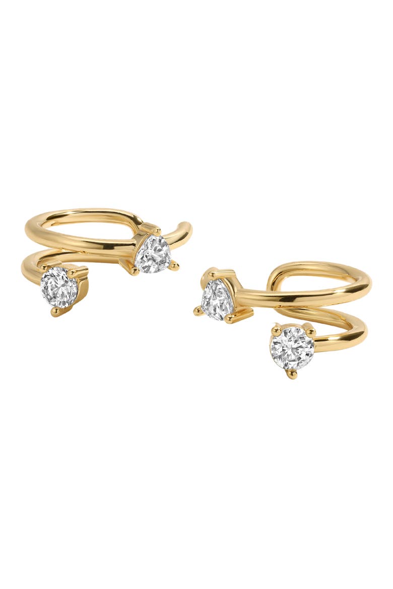 Eraz Set of 2 Ear Cuffs, Alternate, color, GOLD