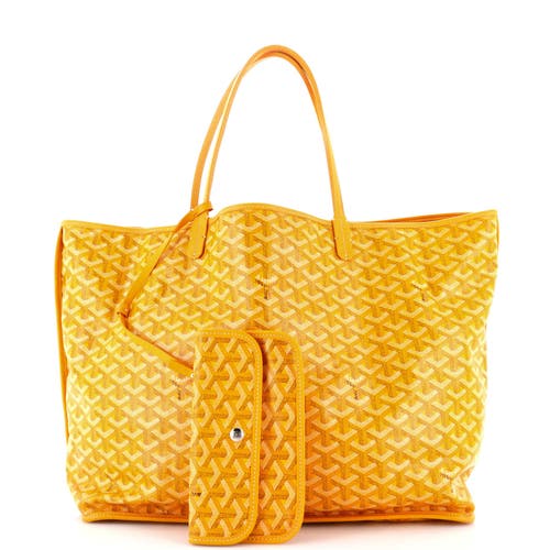 Pre-owned Goyard Goyard Anjou Reversible Tote Coated Canvas Gm In Yellow