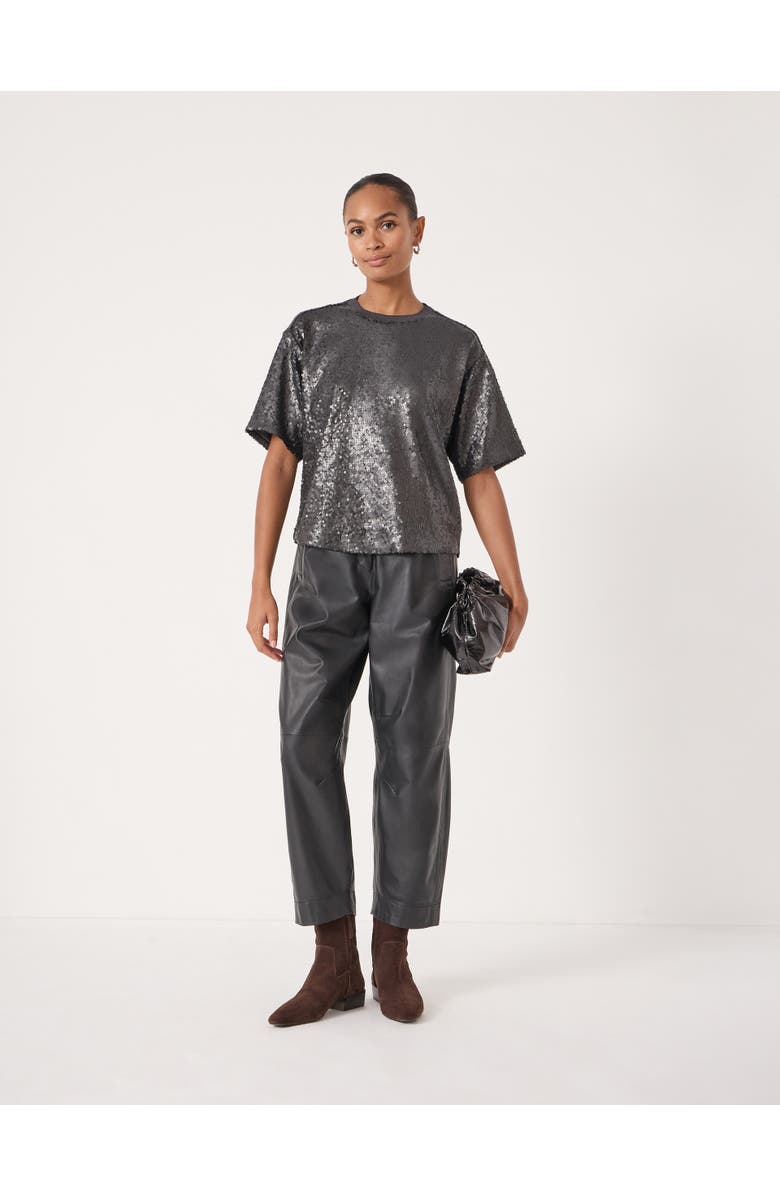 Hush Holly Matte Sequin T-Shirt, Alternate, color, Gunmetal Grey