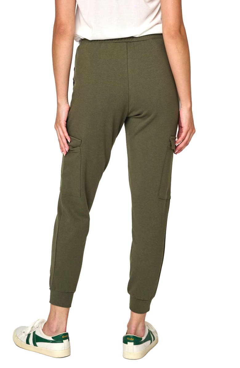 GIBSONLOOK Gigi Essential Soft Stretch Cotton Ponte Cargo Joggers, Alternate, color, Dark Olive