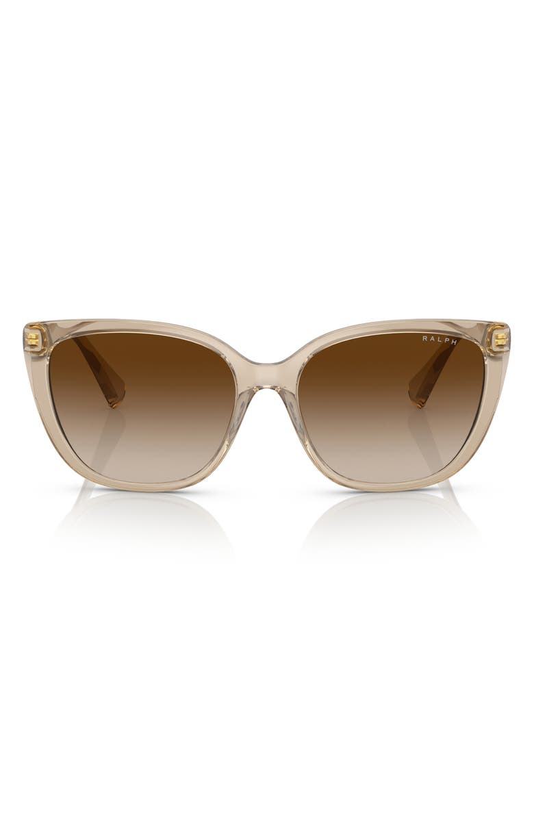 RALPH 56mm Butterfly Sunglasses, Main, color, Transparent Brown / Brown