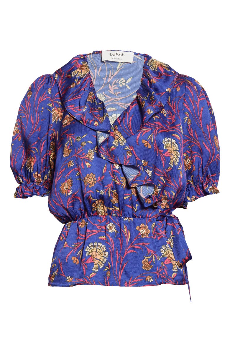 ba&sh Chella Puff Sleeve Peplum Top, Alternate, color,