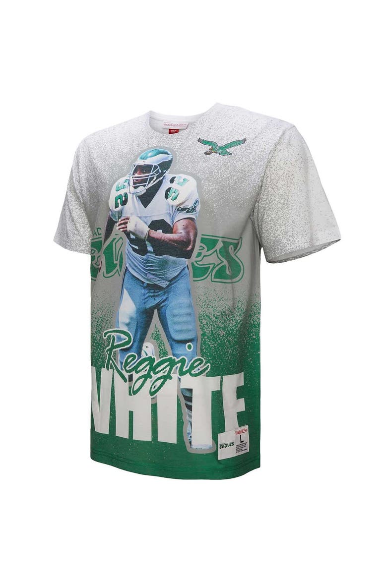 Men's Mitchell & Ness Reggie White Gray Philadelphia Eagles Burst Retired Player T-Shirt, Alternate, color, Gray