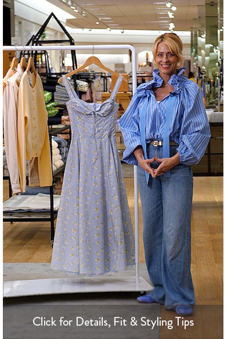 Rosalee Floral Stretch Cotton Petticoat Dress video