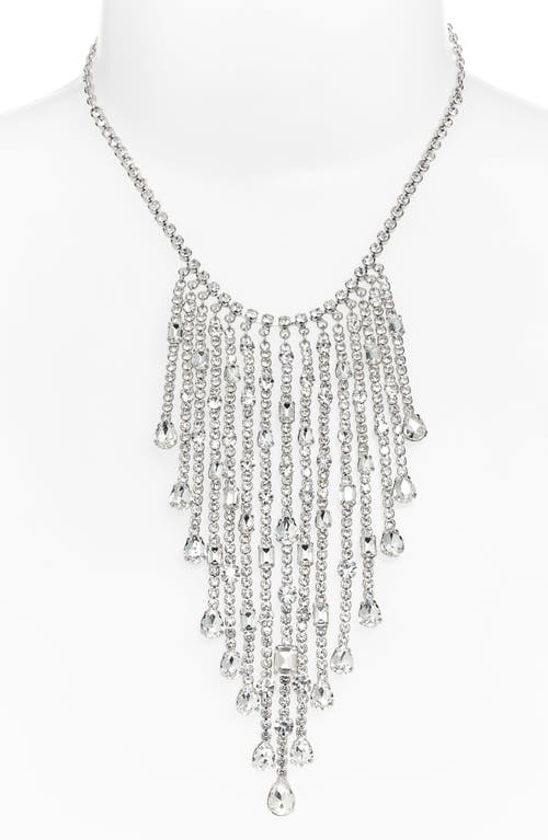CRISTABELLE CRISTABELLE CRYSTAL FRINGE FRONTAL NECKLACE 