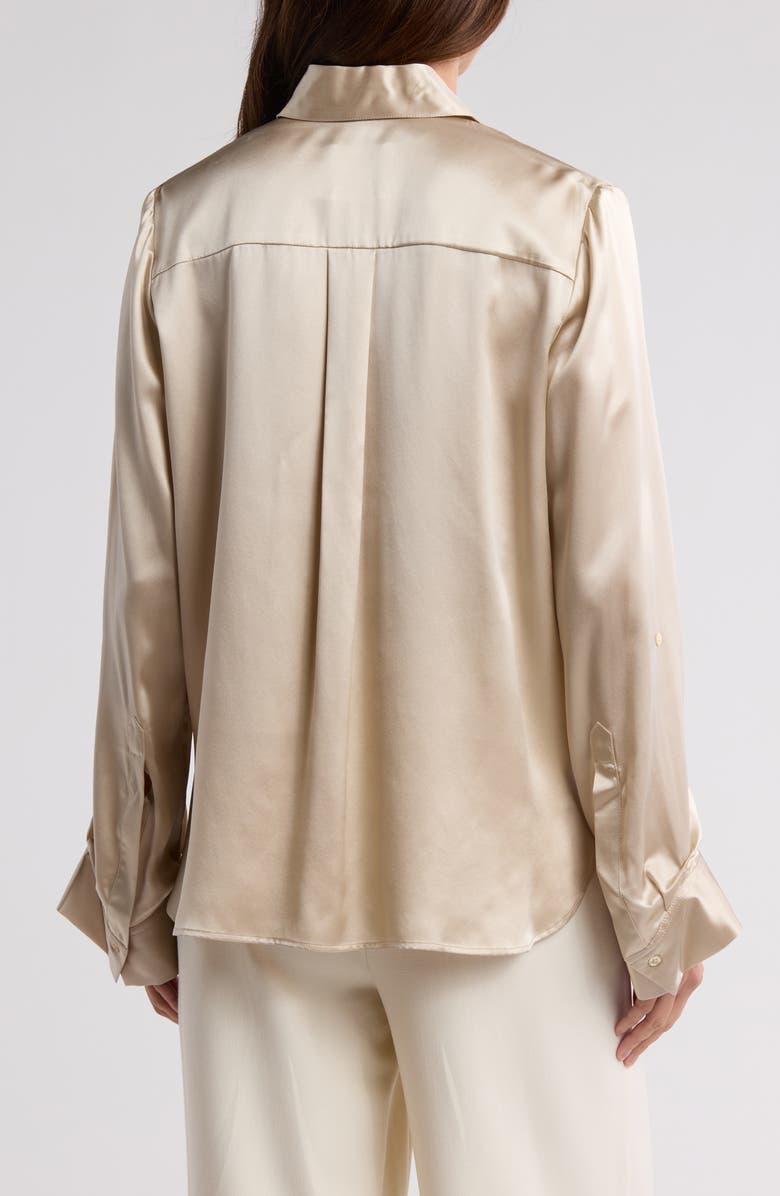 TWP Morning After Silk Button-Up Shirt, Alternate, color, Champagne