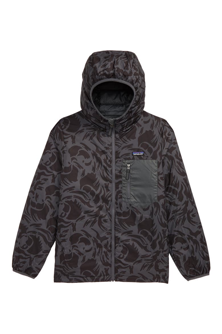 Water Repellent Reversible Down Sweater Hoodie, Alternate, color, FORGE GREY