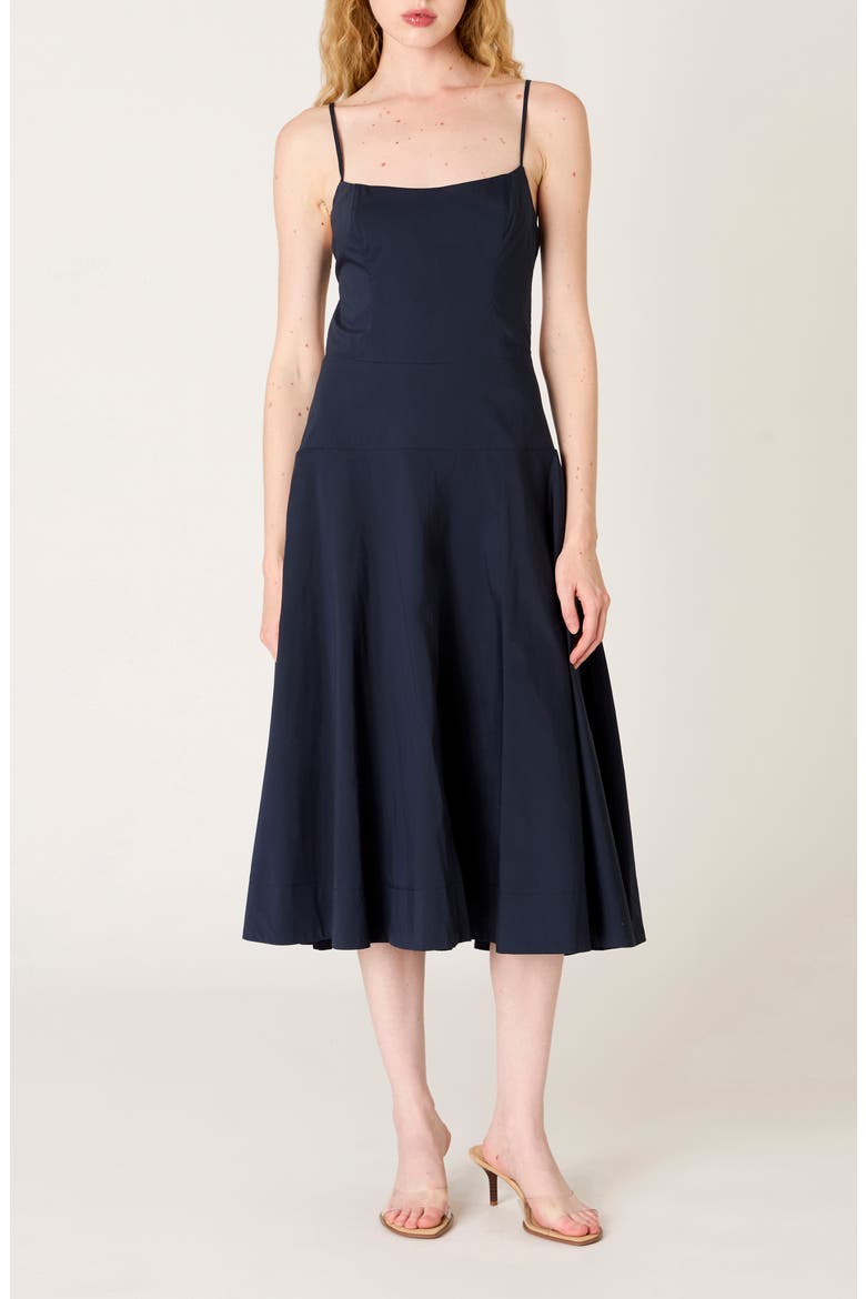 Amor Open Back Cotton Blend Dress, Main, color, MIDNIGHT