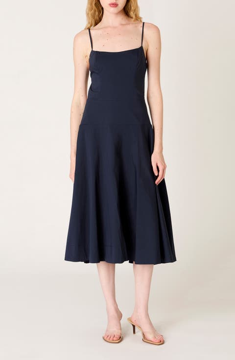 Amor Open Back Cotton Blend Dress