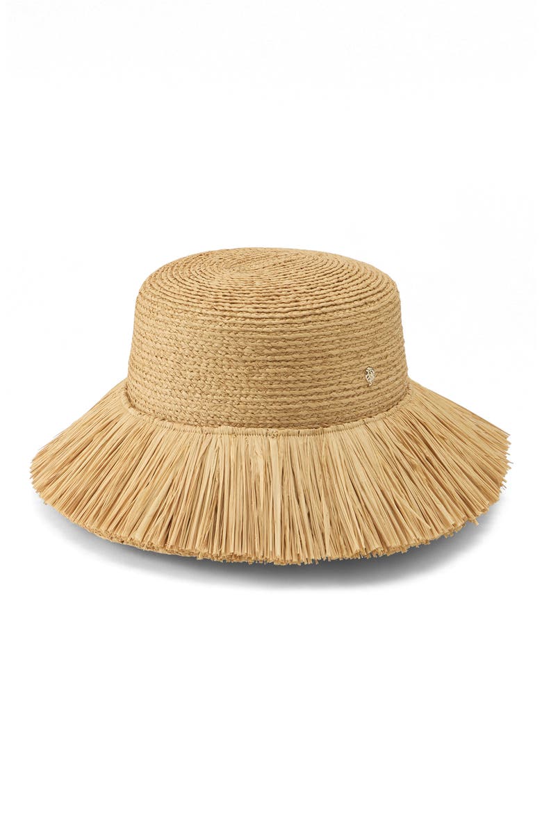 Tate Raffia Fringe Bucket Hat, Main, color, NATURAL