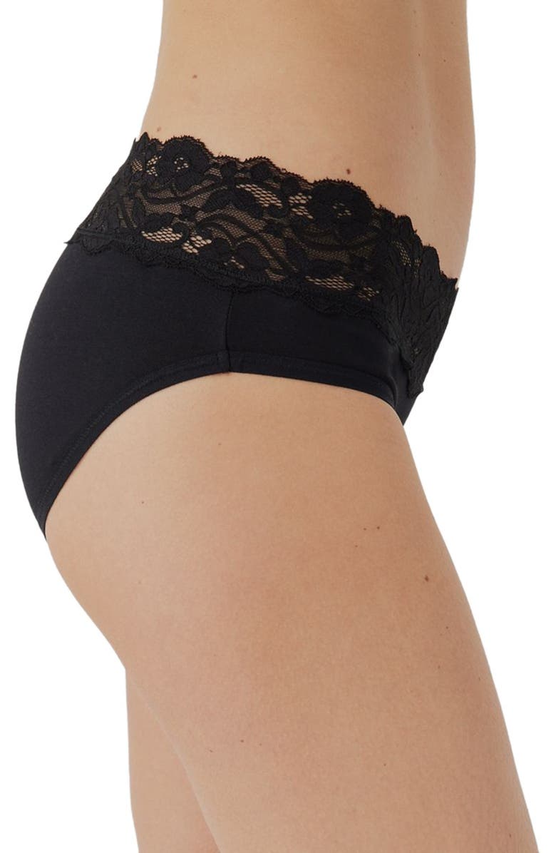 Pact Lace Waist Brief 3-Pack, Alternate, color, Black