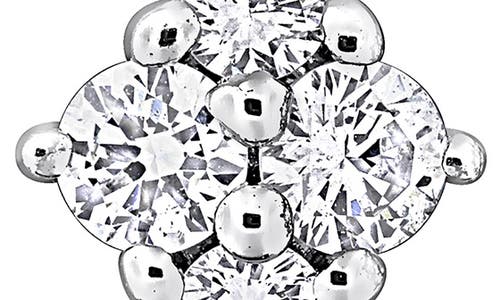 Created Forever Sterling Silver Lab Grown Diamond Cluster Stud Earrings In White