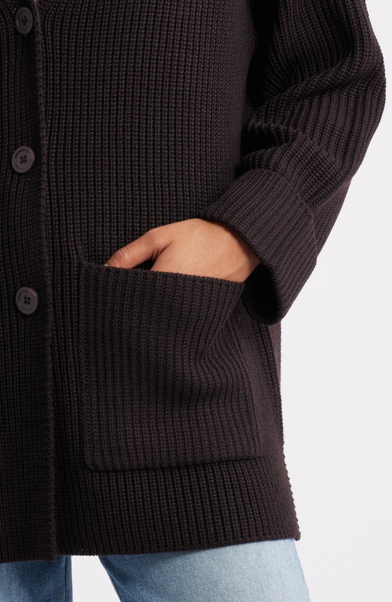 MARGARET O'LEARY Vivienne Merino Wool Scarf Coat, Alternate, color, Chocolate