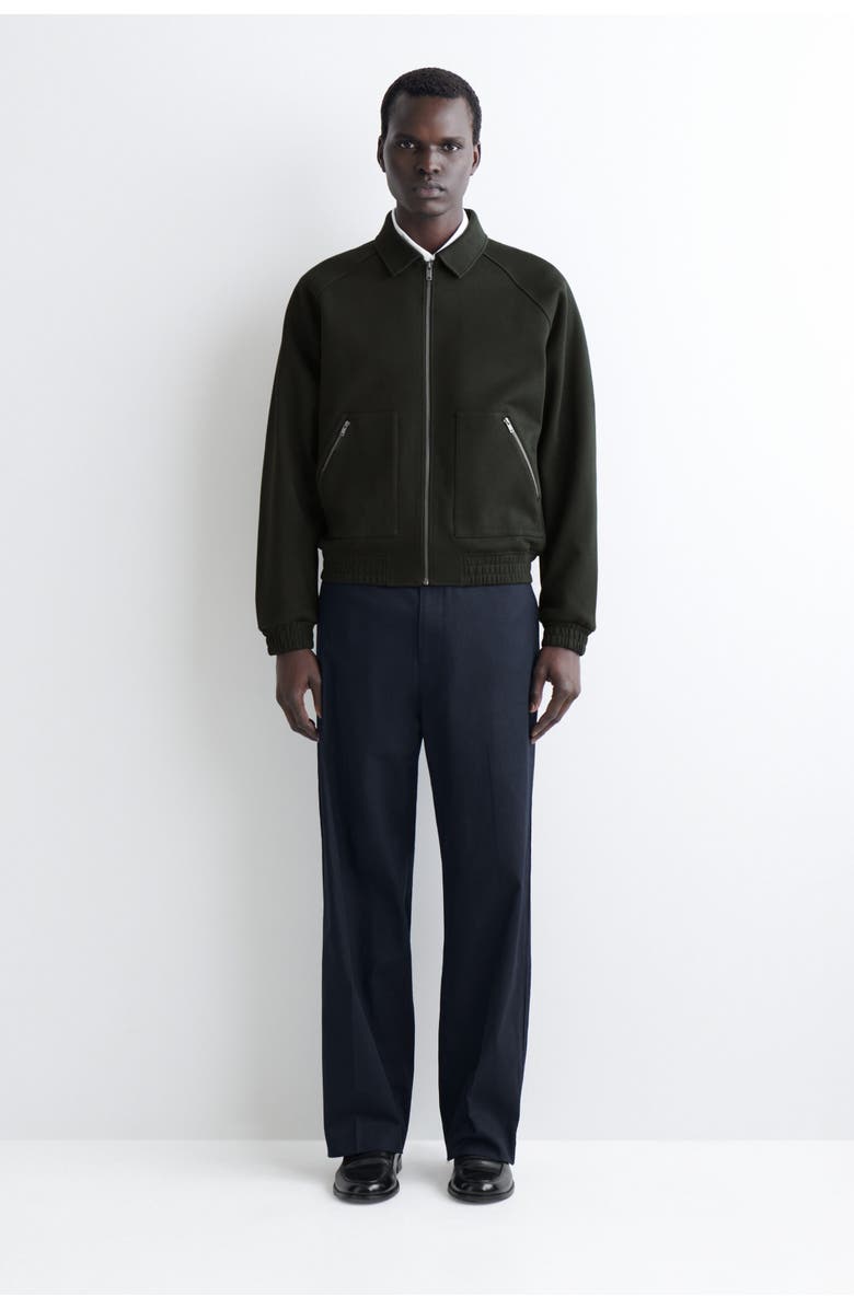 COS Cotton-Jersey Bomber Jacket, Main, color, Dark Green