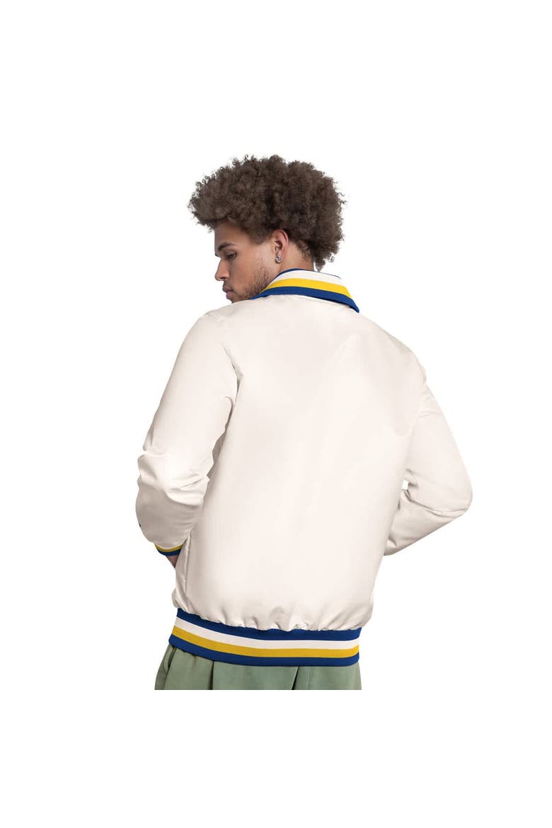 Men's Starter White Milwaukee Brewers The Captain Cooperstown Logo Full-Zip Varsity Jacket, Alternate, color, White