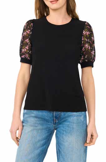 CeCe Printed Short Sleeve Top