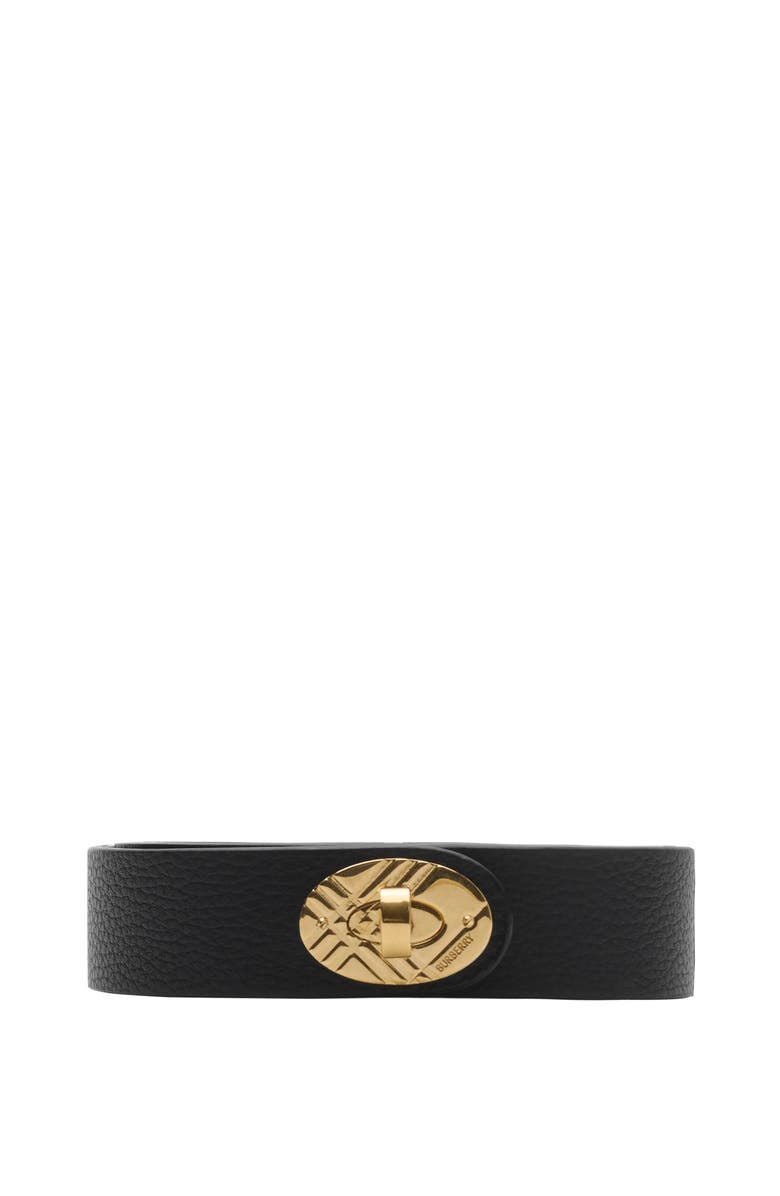 Burberry Leather Cotswolds Belt, Main, color, Black/Gold