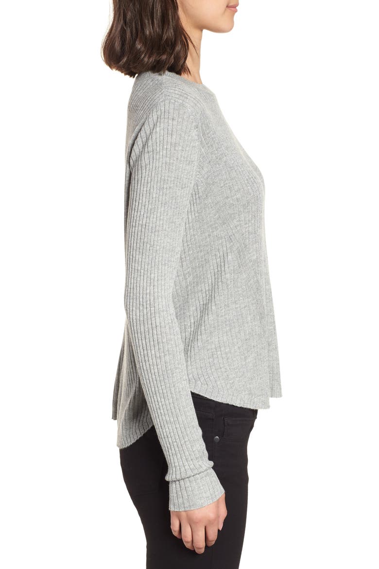 Easy Ribbed Sweater, Alternate, color, GREY MEDIUM HEATHER