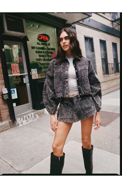 Nasty Gal Flippy Corduroy Flared Shorts In Washed Black