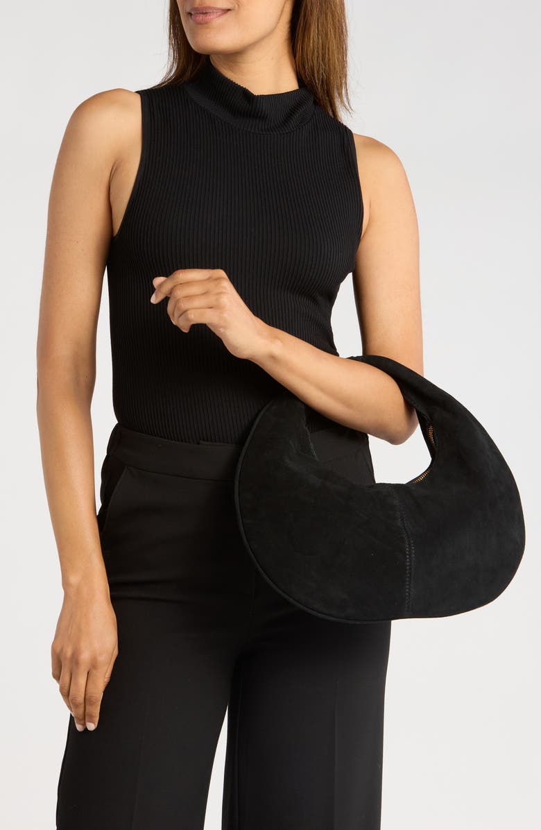 MODA LUXE Farrah Suede Hobo Bag, Alternate, color, Black