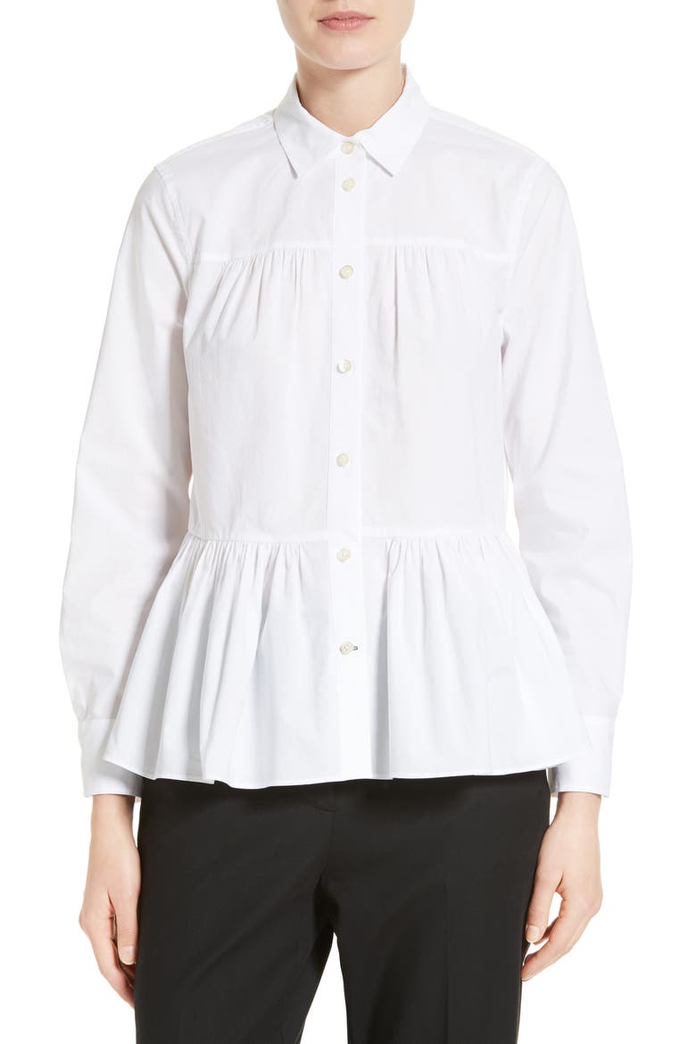poplin swing shirt, Main, color, FRESH WHITE