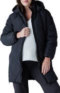 Ingrid & Isabel Quilted Longline Maternity Puffer Coat