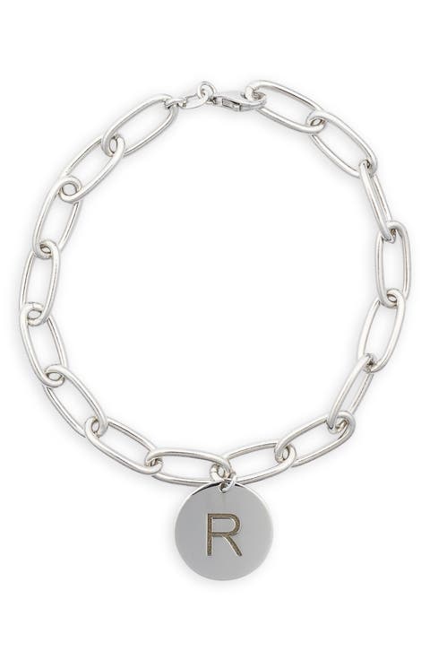 Initial Disc Charm Bracelet