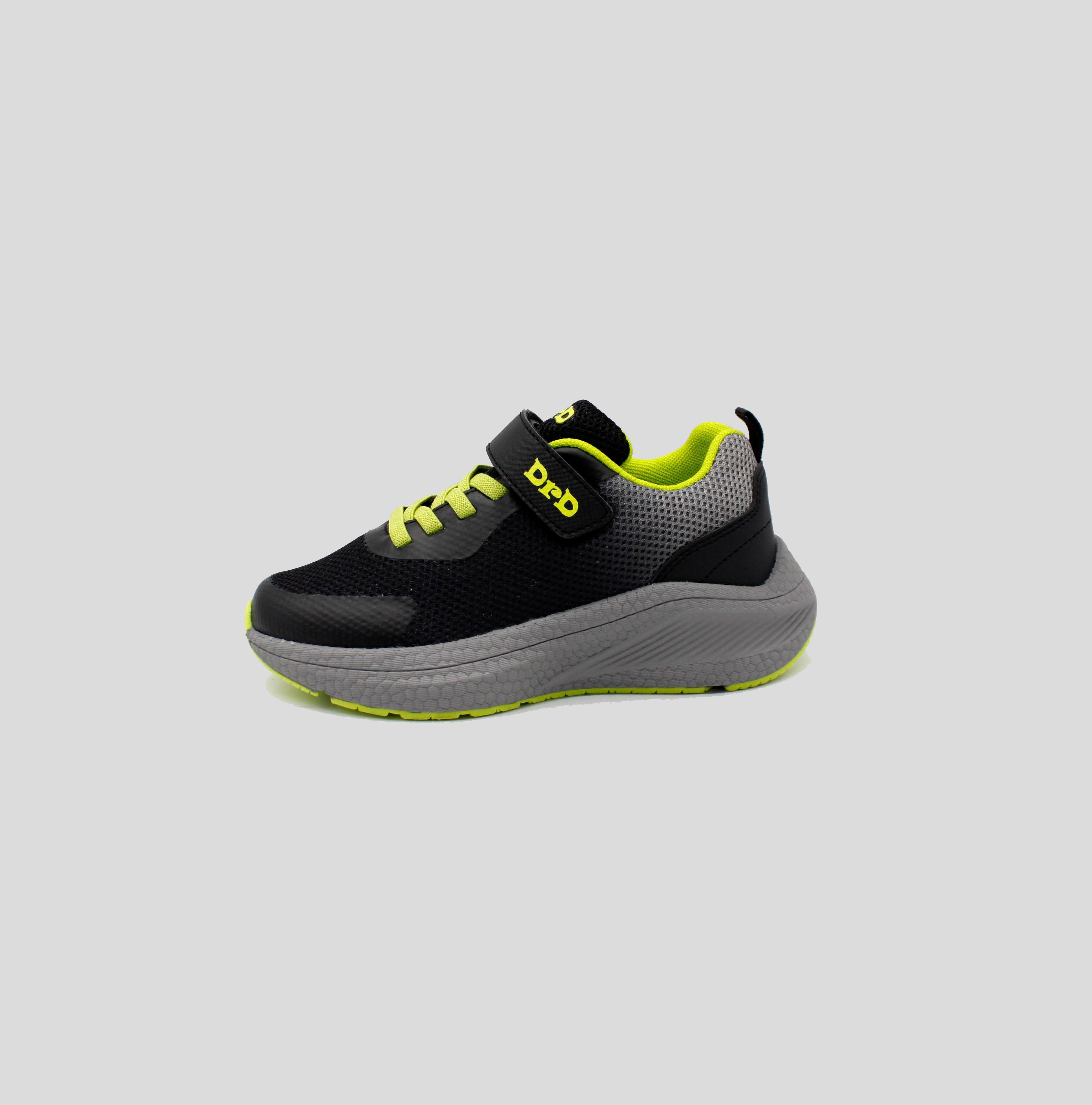 DrD Kids Footwear Turbo sneaker, Alternate, color, Black/Lime