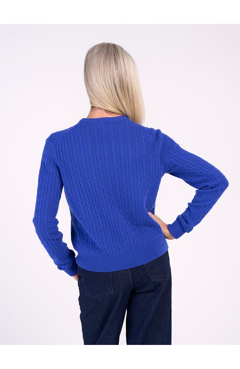 Kettlewell Cable Cashmere Blend Crew Neck Sweater, Alternate, color, Star Blue