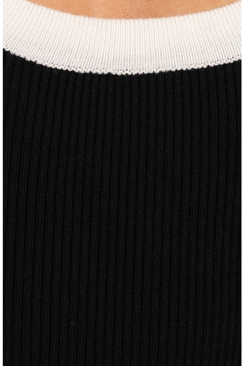 Esme Contrast Trim Rib Tank, Alternate, color, BLACK WHITE