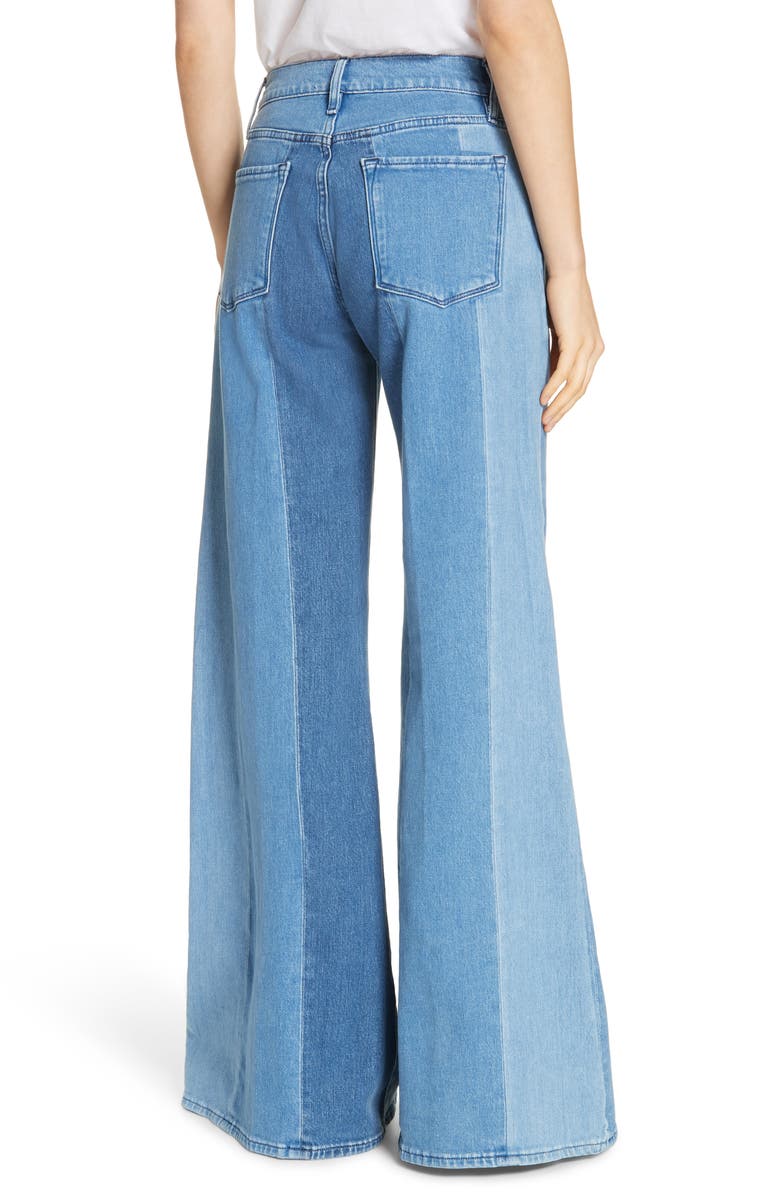 FRAME Le Palazzo Paneled Wide Leg Jeans, Alternate, color,