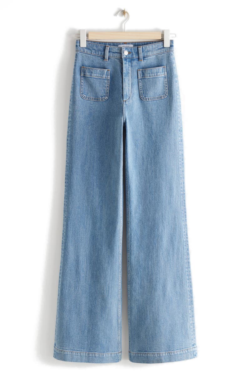 & Other Stories High Waist Wide Leg Jeans, Main, color, Light Wash
