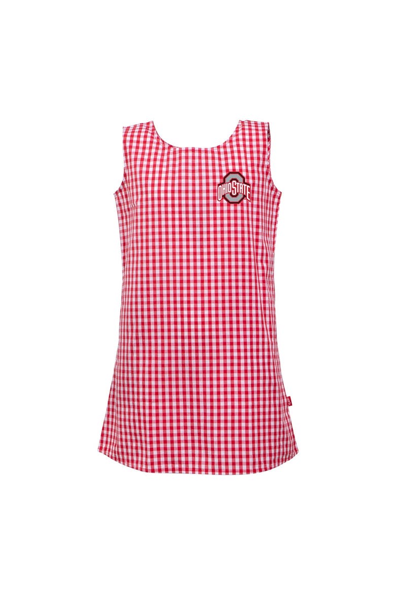 Girls Toddler Garb  Scarlet Ohio State Buckeyes Woven Gingham Dress, Main, color, Scarlet