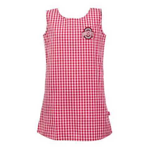 Girls Toddler Garb  Scarlet Ohio State Buckeyes Woven Gingham Dress