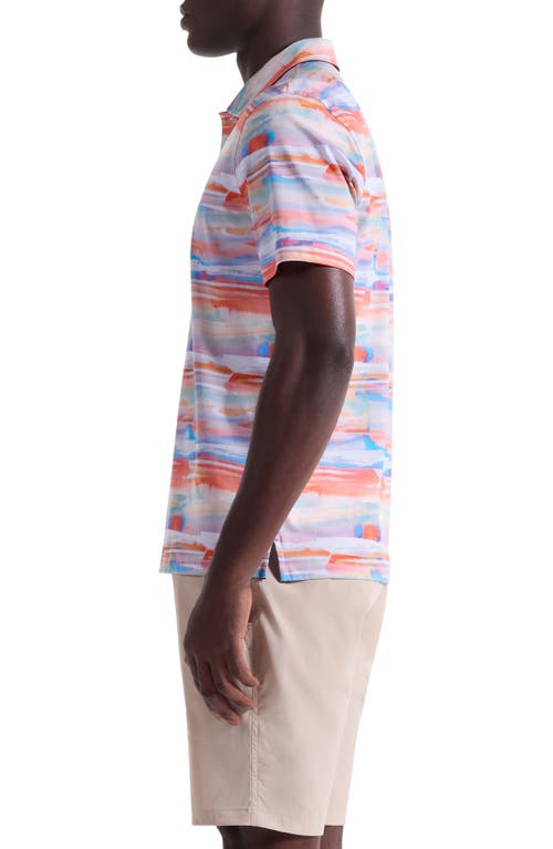 Bugatchi Hendrix Digital Abstract Brushstroke Print Pima Cotton Polo In Multi