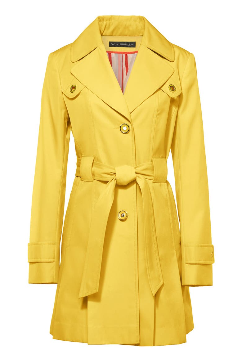 Pleated Trench Coat, Alternate, color, BLACK