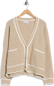 Princess Polly Cressara Contrast Knit Oversized Cardigan