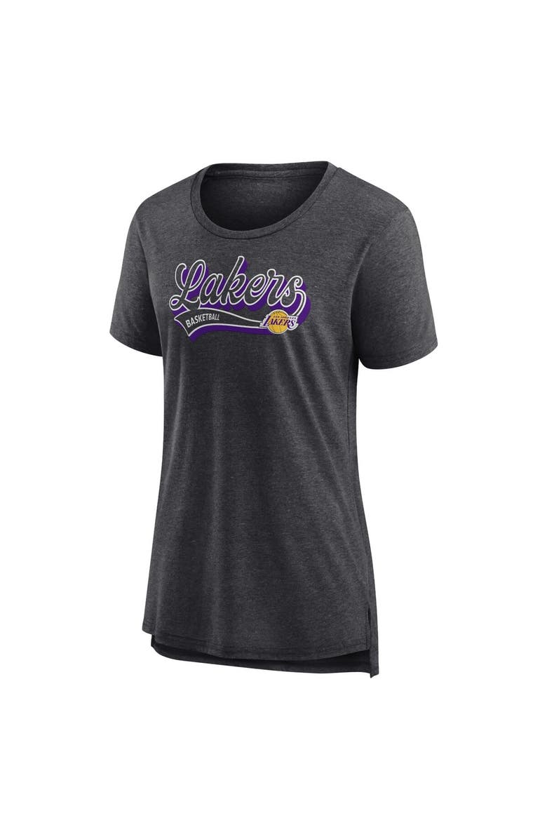 FANATICS Women's Fanatics Branded Heather Charcoal Los Angeles Lakers League Leader Tri-Blend T-Shirt, Alternate, color, Heather Charcoal