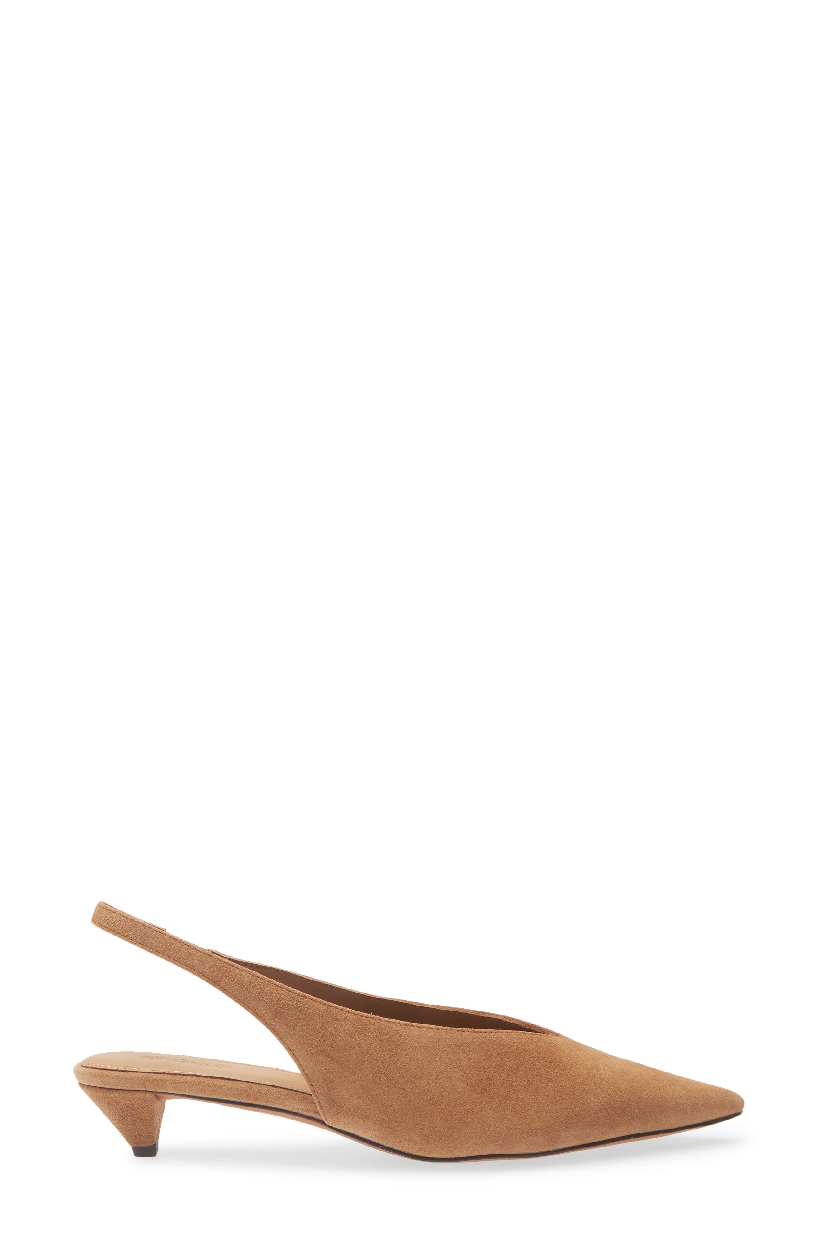 Madewell Mariette Kitten Heel Slingback Pump, Alternate, color, Dried Acorn