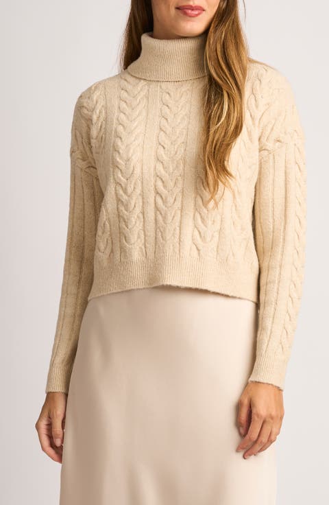 Cable Knit Turtleneck Sweater