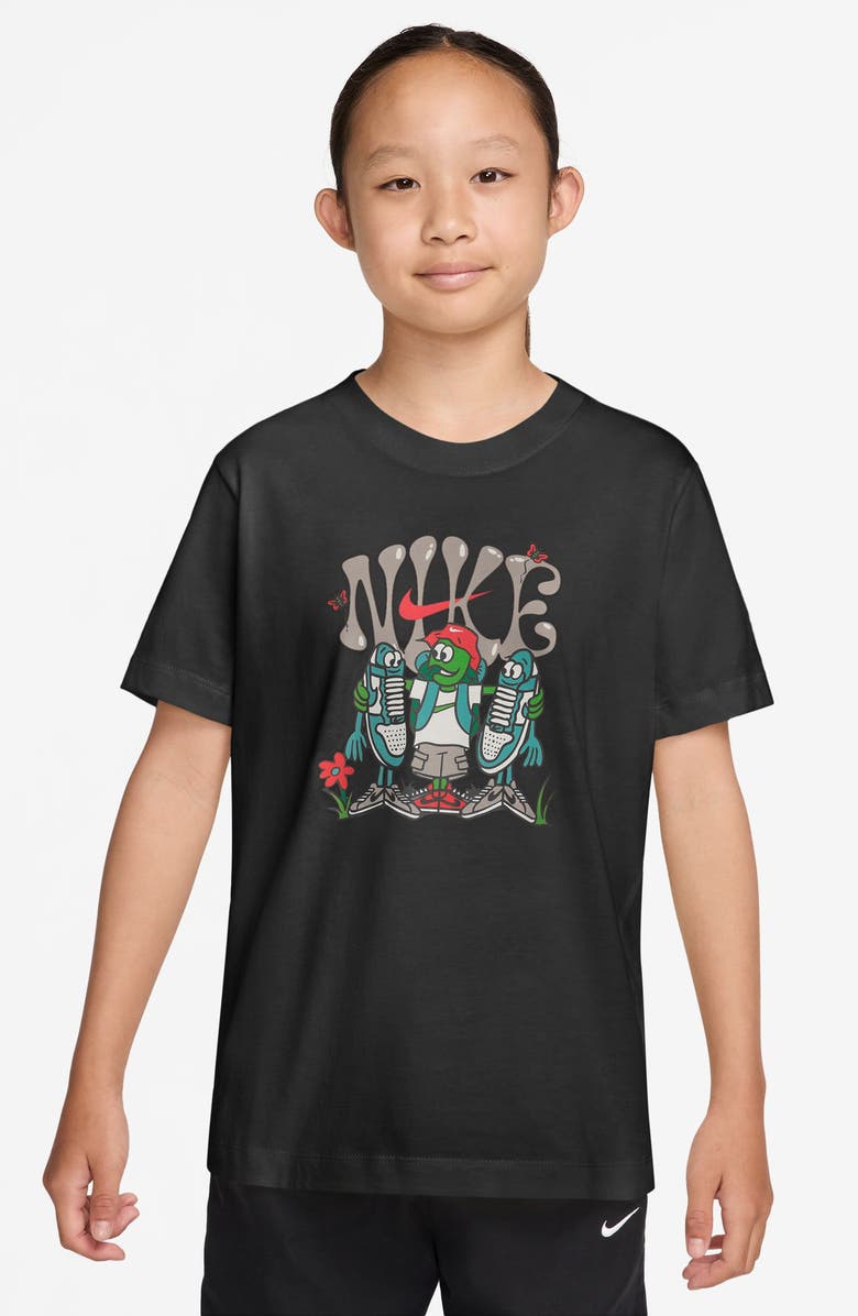 Nike Kids' Sportswear Cotton Graphic T-Shirt, Main, color, Black