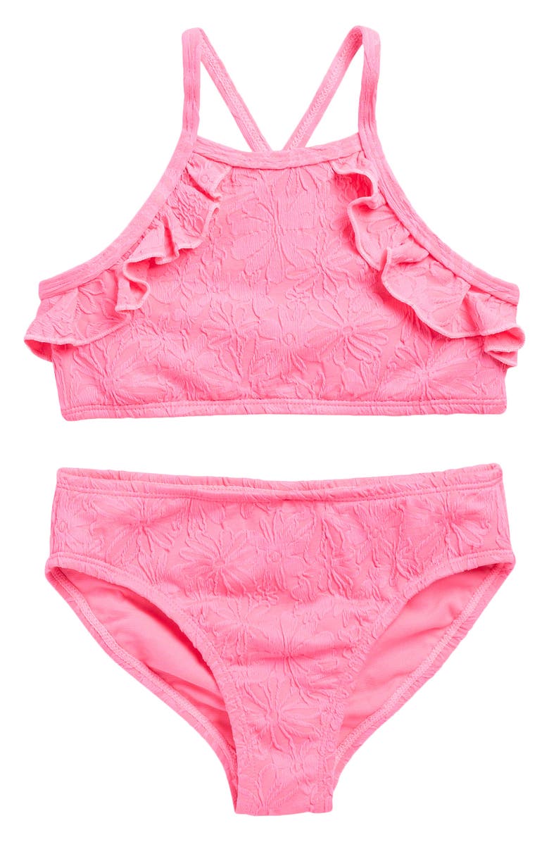 Angel Beach Kids' High Neck 2-Piece Bikini, Main, color, Hot Pink