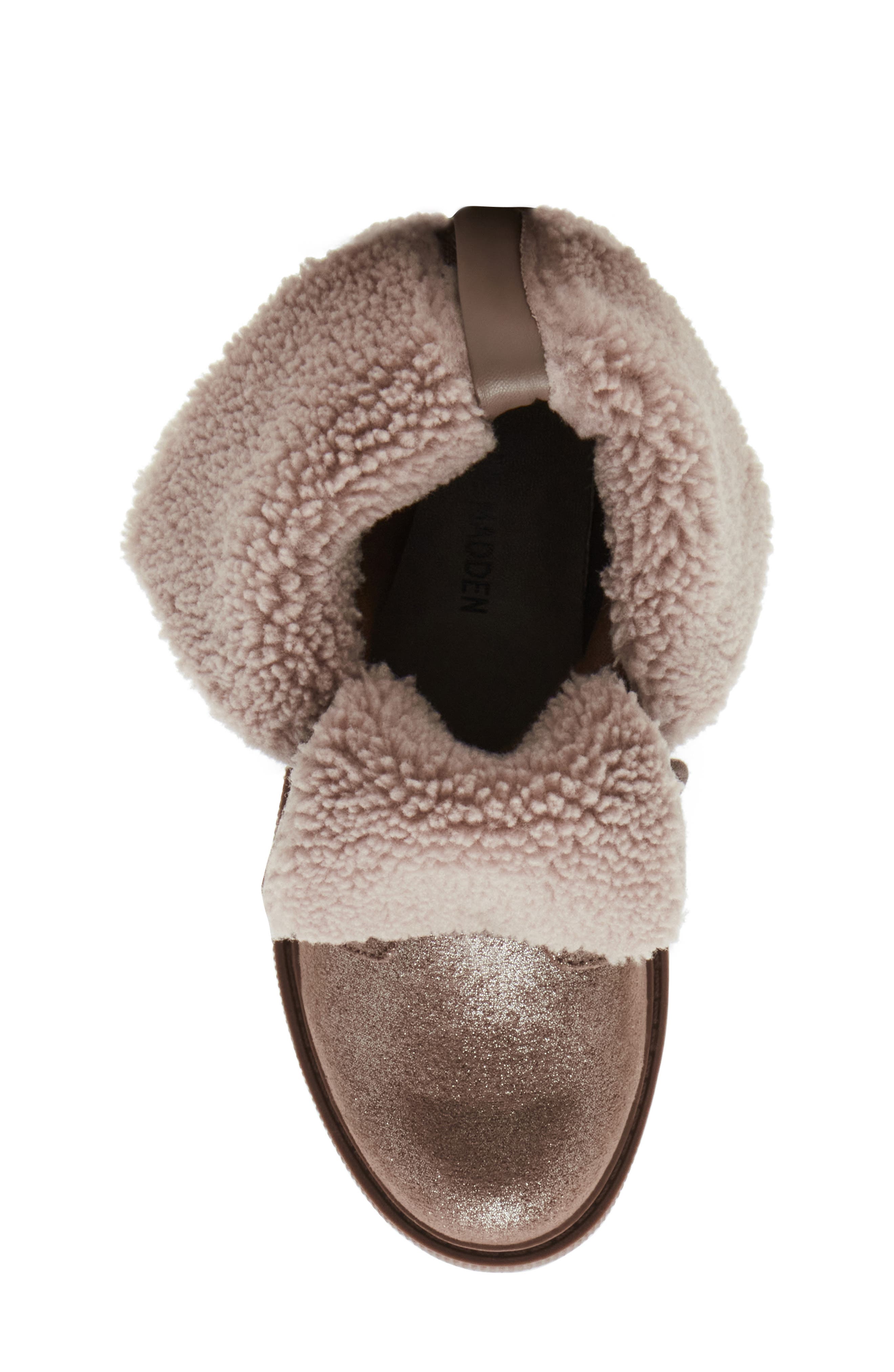 Steve Madden JGunner Fleece Collar Lace-Up Bootie, Alternate, color, 