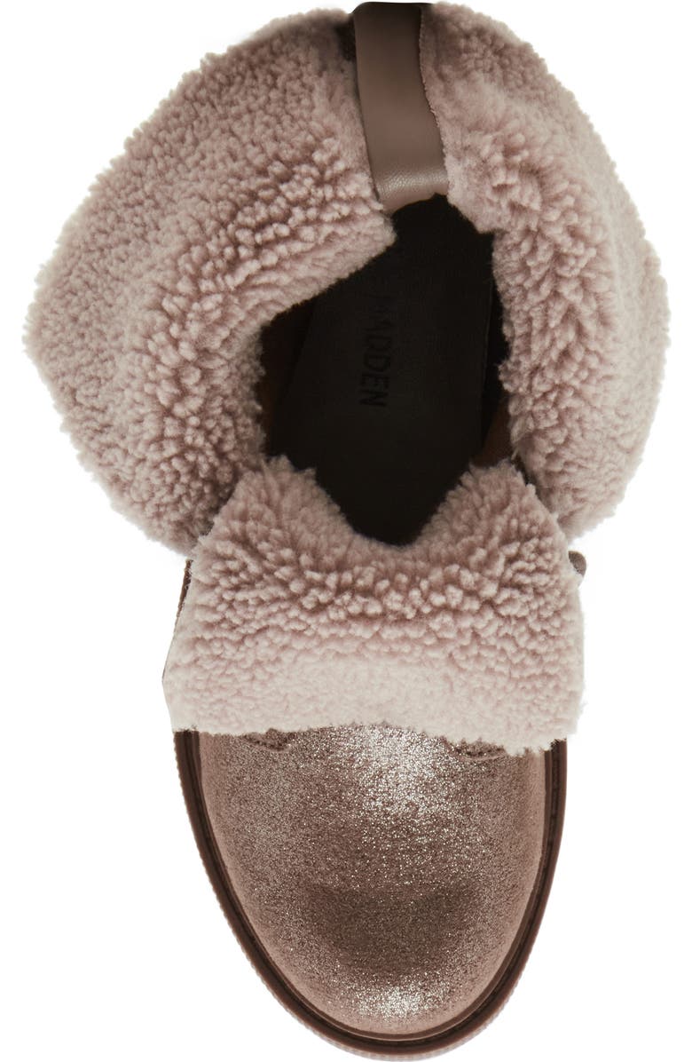 Steve Madden JGunner Fleece Collar Lace-Up Bootie, Alternate, color,