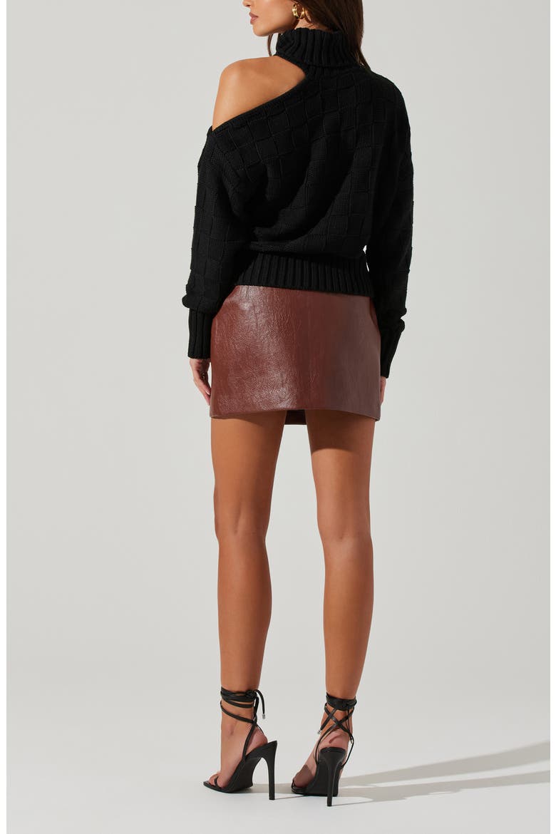 Cutout Turtleneck Sweater, Alternate, color, BLACK