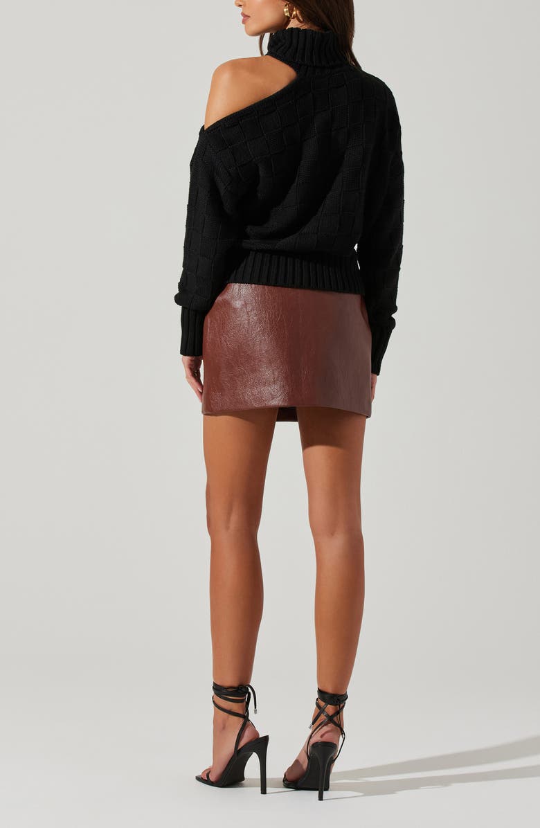 ASTR the Label Cutout Turtleneck Sweater, Alternate, color, 