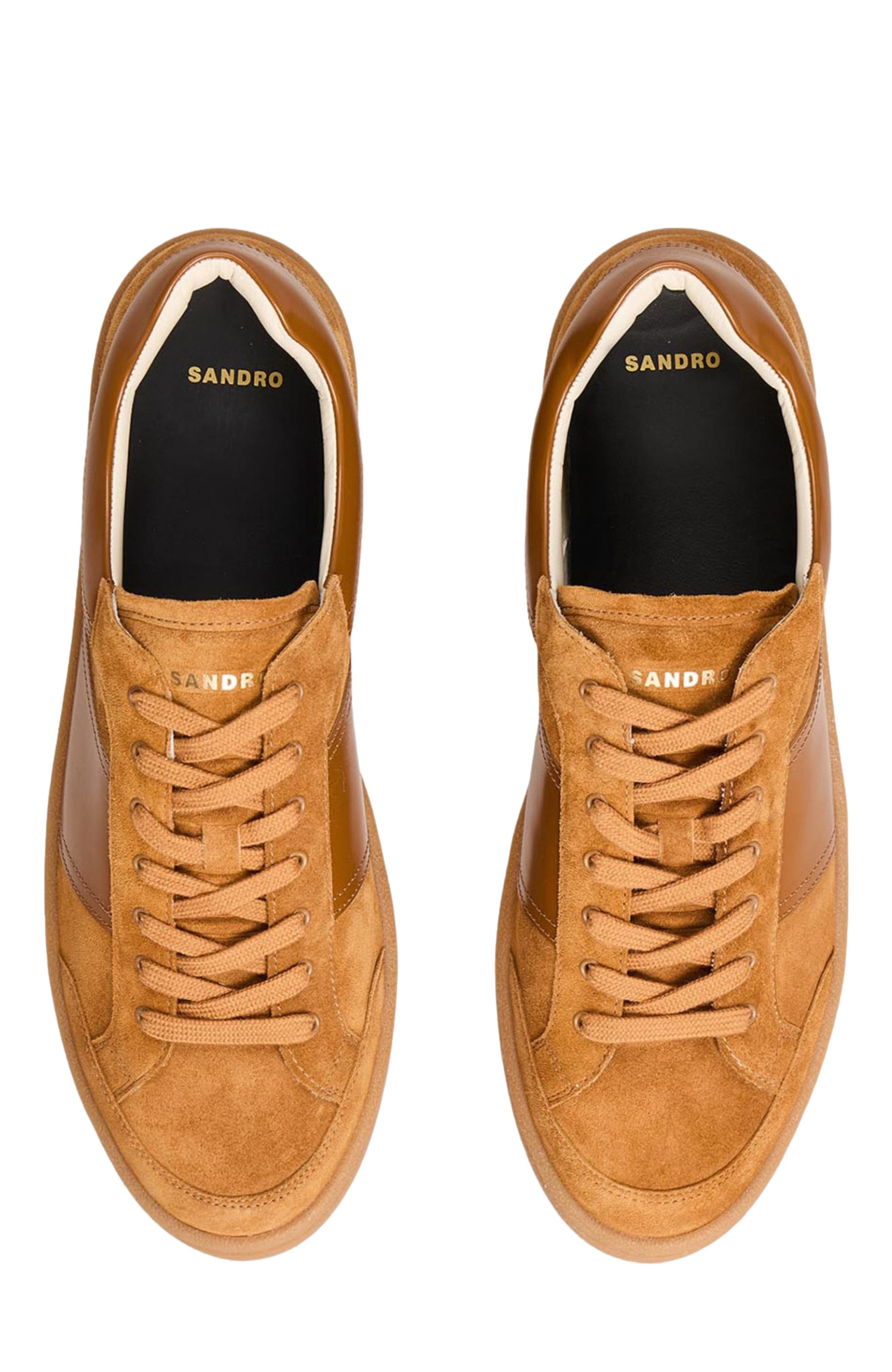 SANDRO Suede trainers, Alternate, color, 