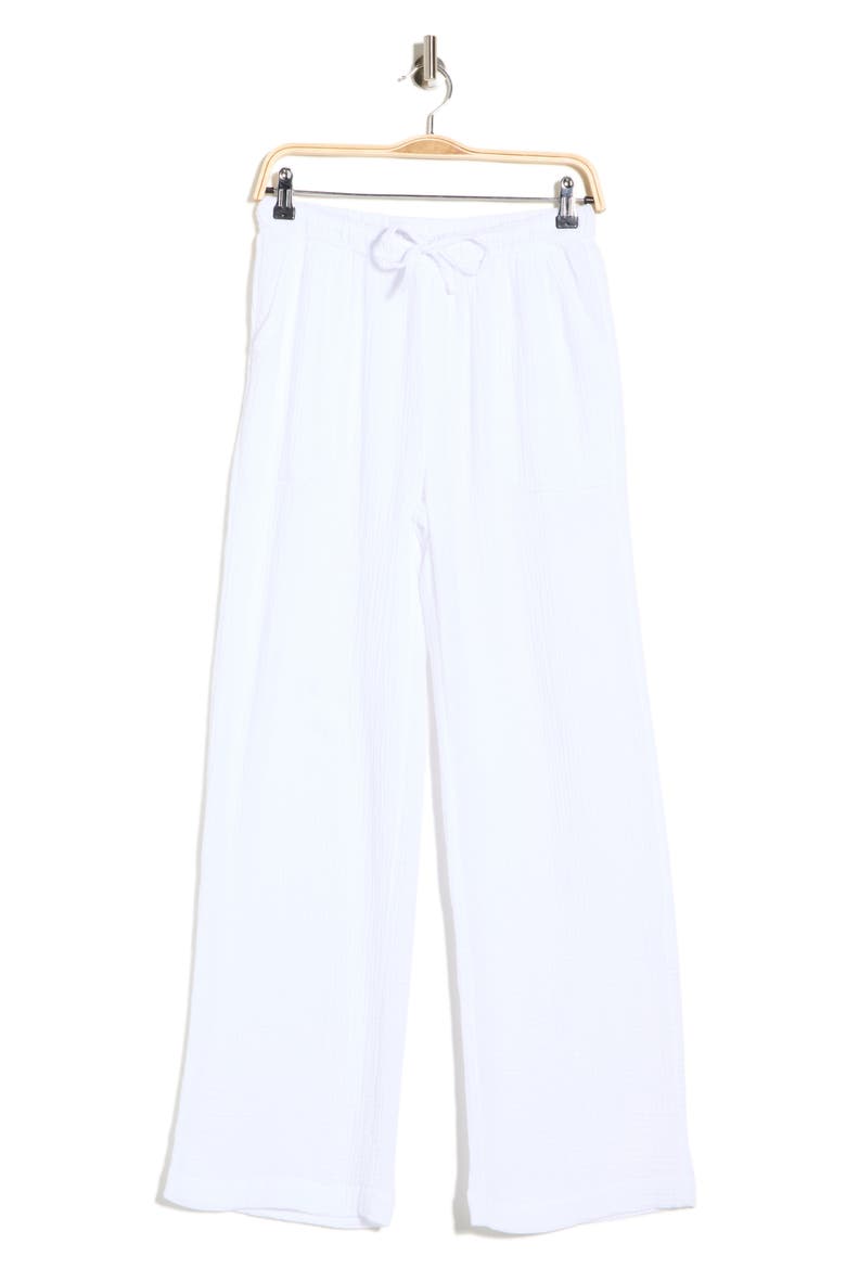 Gauze Wide Leg Pants, Alternate, color, WHITE